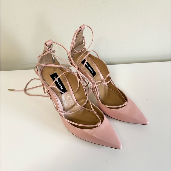 Dsquared2 leather lasercut accents pimps pink size EU 36 leather US 5 - Picture 2 of 12